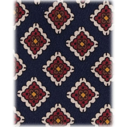 Viola Milano - Medallion Floral Selftipped Silk Tie - Navy - Handmade in Italy - Luxury Exclusive Collection - Avvenice^ Ties & Bow Ties