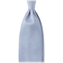 Viola Milano - Micro Cross Woven Silk Jacquard Tie - Light Blue/White - Handmade in Italy - Luxury Exclusive Collection - Avvenice^ Ties & Bow Ties