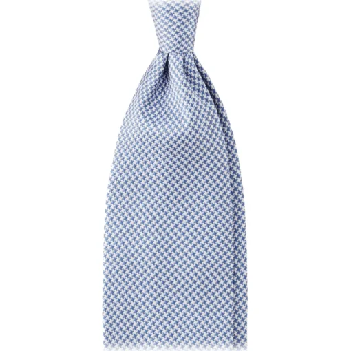 Viola Milano - Micro Cross Woven Silk Jacquard Tie - Light Blue/White - Handmade in Italy - Luxury Exclusive Collection - Avvenice^ Ties & Bow Ties