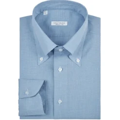 Viola Milano - Micro Pattern Voila Tela Button-Down Shirt - Light Blue - Handmade in Italy - Luxury Exclusive Collection - Avvenice^ Shirts