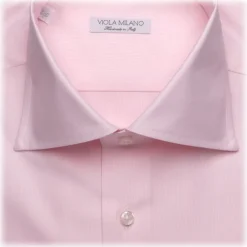 Viola Milano - Micro Stripe Shirt - Pink and White - Handmade in Italy - Luxury Exclusive Collection - Avvenice^ Shirts
