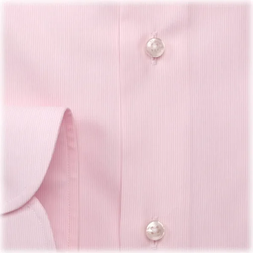 Viola Milano - Micro Stripe Shirt - Pink and White - Handmade in Italy - Luxury Exclusive Collection - Avvenice^ Shirts