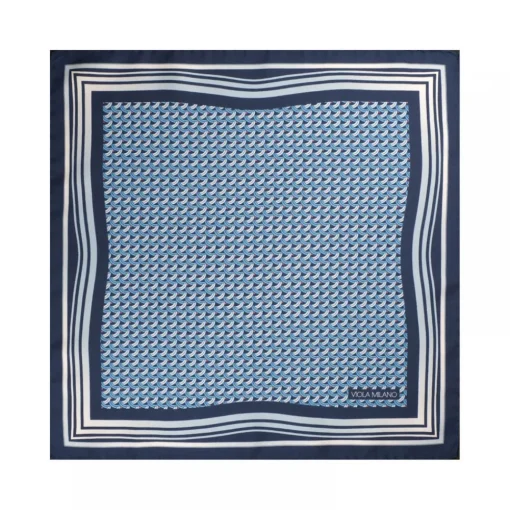 Viola Milano - Micro Wave Silk Pocket Square - Light Blue - Handmade in Italy - Luxury Exclusive Collection - Avvenice^ Ties & Bow Ties