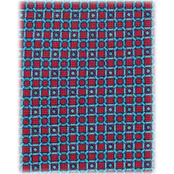 Viola Milano - Milanese Maillon Selftipped Silk Tie - Red/Sea - Handmade in Italy - Luxury Exclusive Collection - Avvenice