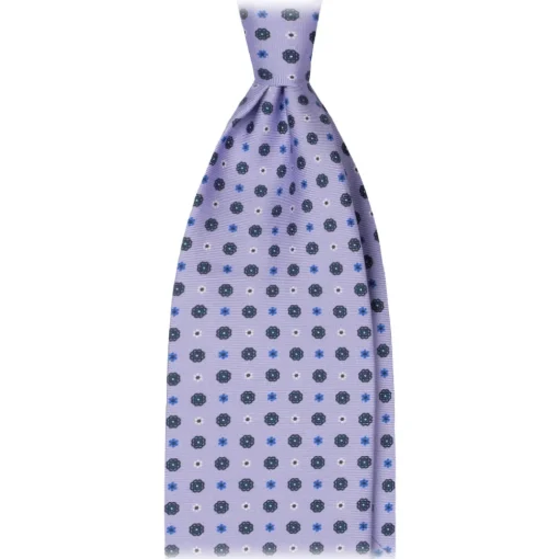 Viola Milano - Mix Floral Selftipped Italian Silk Tie - Purple Mix - Handmade in Italy - Luxury Exclusive Collection - Avvenice