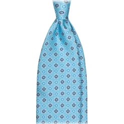 Viola Milano - Mix Floral Selftipped Silk Tie - Light Blue - Handmade in Italy - Luxury Exclusive Collection - Avvenice^ Ties & Bow Ties