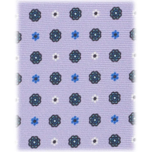 Viola Milano - Mix Floral Selftipped Italian Silk Tie - Purple Mix - Handmade in Italy - Luxury Exclusive Collection - Avvenice