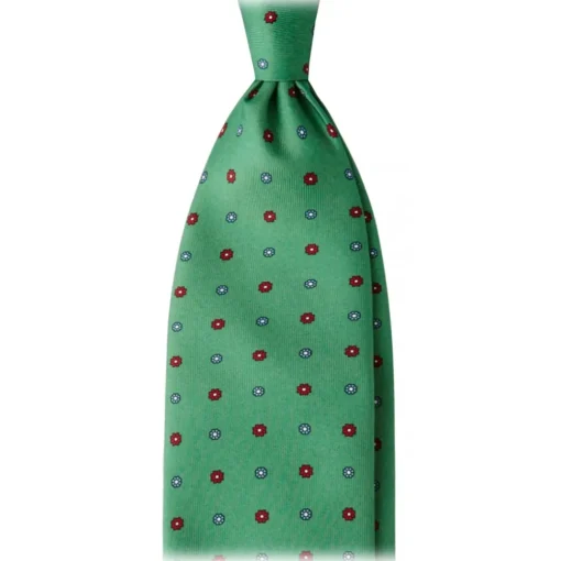 Viola Milano - Mixed Floral 3-Fold Selftipped Silk Tie - Apple - Handmade in Italy - Luxury Exclusive Collection - Avvenice^ Ties & Bow Ties