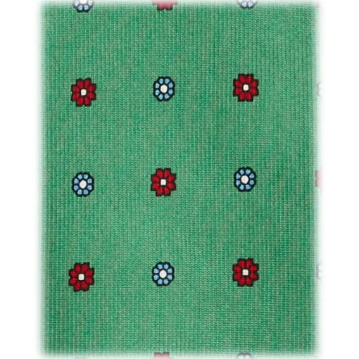 Viola Milano - Mixed Floral 3-Fold Selftipped Silk Tie - Apple - Handmade in Italy - Luxury Exclusive Collection - Avvenice^ Ties & Bow Ties