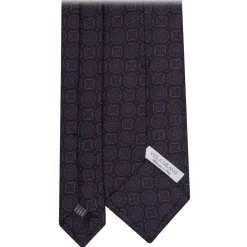 Viola Milano - Mosaic Pattern Handprinted Selftipped Silk Tie - Deep Purple - Handmade in Italy - Luxury Exclusive Collection - Avvenice^ Ties & Bow Ties