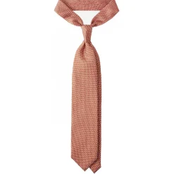 Viola Milano - Mosaic Pattern Selftipped Silk Tie - Orange - Handmade in Italy - Luxury Exclusive Collection - Avvenice^ Ties & Bow Ties