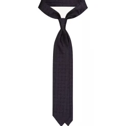 Viola Milano - Mosaic Pattern Handprinted Selftipped Silk Tie - Deep Purple - Handmade in Italy - Luxury Exclusive Collection - Avvenice^ Ties & Bow Ties