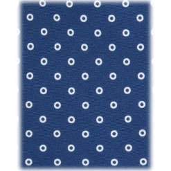 Viola Milano - Multi Circle Selftipped Silk Tie - Navy Blue - Handmade in Italy - Luxury Exclusive Collection - Avvenice