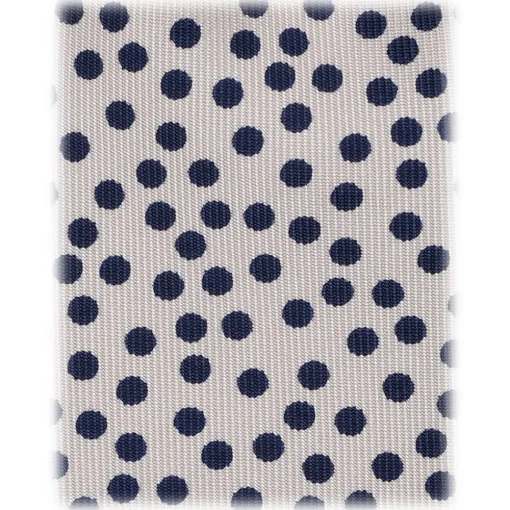 Viola Milano - Multi Dot 3-Fold Handprinted Untipped Silk Tie - White/Navy - Handmade in Italy - Luxury Exclusive Collection - Avvenice^ Ties & Bow Ties