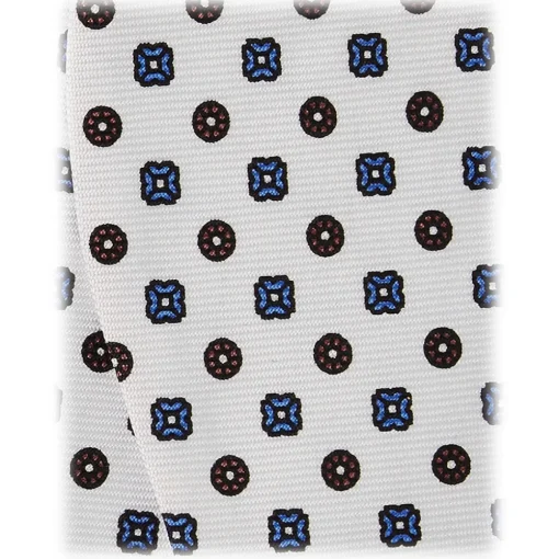 Viola Milano - Multi Pattern Silk Bow Tie - White - Handmade in Italy - Luxury Exclusive Collection - Avvenice