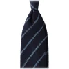 Viola Milano - Multi Stripe Woven Grenadine/Shantung Tie - Navy/Sea - Handmade in Italy - Luxury Exclusive Collection - Avvenice^ Ties & Bow Ties