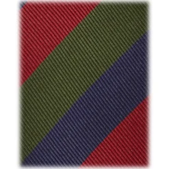 Viola Milano - Multi Stripe Handrolled Woven Silk Jacquard Tie - Verde Mix - Handmade in Italy - Luxury Exclusive Collection - Avvenice^ Ties & Bow Ties