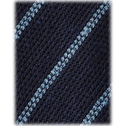 Viola Milano - Multi Stripe Woven Grenadine/Shantung Tie - Navy/Sea - Handmade in Italy - Luxury Exclusive Collection - Avvenice^ Ties & Bow Ties