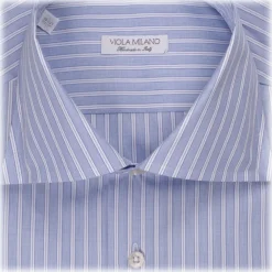 Viola Milano - Multi Stripe Shirt - Light Blue Mix - Handmade in Italy - Luxury Exclusive Collection - Avvenice^ Shirts
