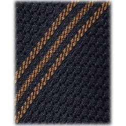 Viola Milano - Multi Stripe 3-Fold Grenadine Tie - Navy/Brown - Handmade in Italy - Luxury Exclusive Collection - Avvenice^ Ties & Bow Ties