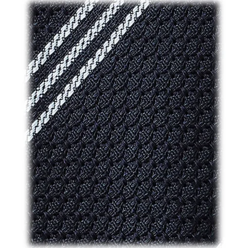 Viola Milano - Multi Stripe 3-Fold Grenadine Tie - Navy/Sea- Handmade in Italy - Luxury Exclusive Collection - Avvenice^ Ties & Bow Ties