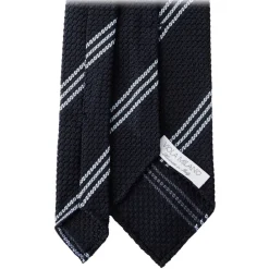 Viola Milano - Multi Stripe 3-Fold Grenadine Tie - Navy/Sea- Handmade in Italy - Luxury Exclusive Collection - Avvenice^ Ties & Bow Ties