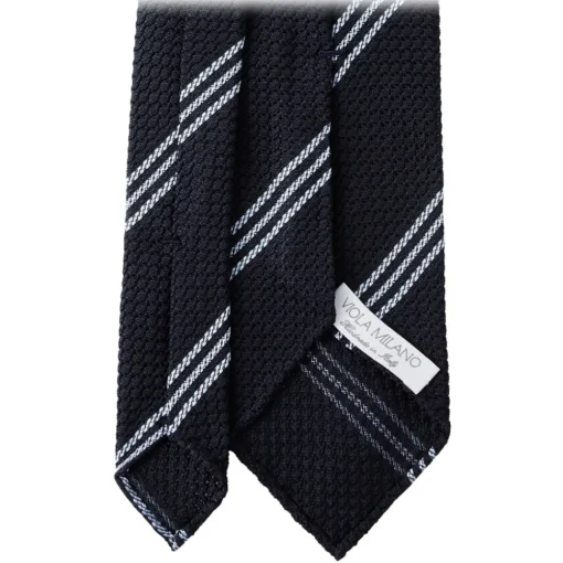 Viola Milano - Multi Stripe 3-Fold Grenadine Tie - Navy/Sea- Handmade in Italy - Luxury Exclusive Collection - Avvenice^ Ties & Bow Ties
