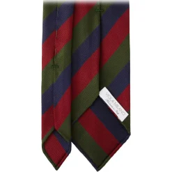 Viola Milano - Multi Stripe Handrolled Woven Silk Jacquard Tie - Verde Mix - Handmade in Italy - Luxury Exclusive Collection - Avvenice^ Ties & Bow Ties