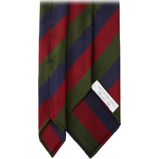 Viola Milano - Multi Stripe Handrolled Woven Silk Jacquard Tie - Verde Mix - Handmade in Italy - Luxury Exclusive Collection - Avvenice^ Ties & Bow Ties
