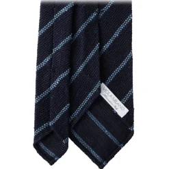 Viola Milano - Multi Stripe Woven Grenadine/Shantung Tie - Navy/Sea - Handmade in Italy - Luxury Exclusive Collection - Avvenice^ Ties & Bow Ties