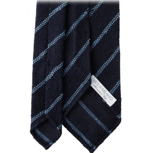 Viola Milano - Multi Stripe Woven Grenadine/Shantung Tie - Navy/Sea - Handmade in Italy - Luxury Exclusive Collection - Avvenice^ Ties & Bow Ties
