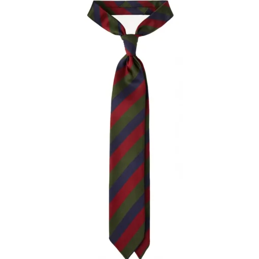 Viola Milano - Multi Stripe Handrolled Woven Silk Jacquard Tie - Verde Mix - Handmade in Italy - Luxury Exclusive Collection - Avvenice^ Ties & Bow Ties