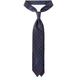 Viola Milano - Mystic Floral Selftipped Italian Silk Tie - Navy Mix - Handmade in Italy - Luxury Exclusive Collection - Avvenice^ Ties & Bow Ties