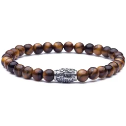 Viola Milano - Natural 6 mm Gemstone Bracelet - Tiger Eye - Handmade in Italy - Luxury Exclusive Collection - Avvenice^ Bracelets