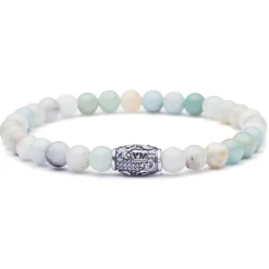 Viola Milano - Natural 6 mm Gemstone Bracelet - Amazonite - Handmade in Italy - Luxury Exclusive Collection - Avvenice^ Bracelets