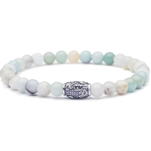 Viola Milano - Natural 6 mm Gemstone Bracelet - Amazonite - Handmade in Italy - Luxury Exclusive Collection - Avvenice^ Bracelets