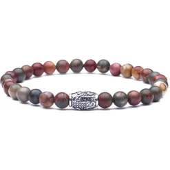 Viola Milano - Natural 6 mm Gemstone Bracelet - Autumn Jasper - Handmade in Italy - Luxury Exclusive Collection - Avvenice^ Bracelets