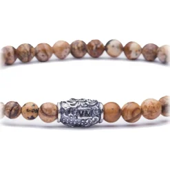 Viola Milano - Natural 4 mm Gemstone Bracelet - Fossil Wood - Handmade in Italy - Luxury Exclusive Collection - Avvenice^ Bracelets