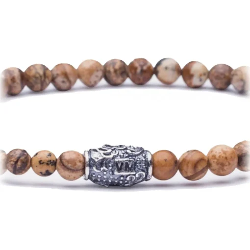 Viola Milano - Natural 4 mm Gemstone Bracelet - Fossil Wood - Handmade in Italy - Luxury Exclusive Collection - Avvenice^ Bracelets