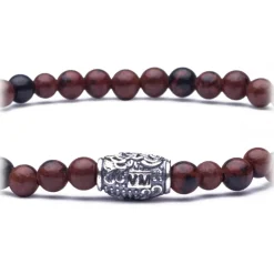 Viola Milano - Natural 4 mm Gemstone Bracelet - Tuscan Red - Handmade in Italy - Luxury Exclusive Collection - Avvenice