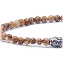 Viola Milano - Natural 4 mm Gemstone Bracelet - Fossil Wood - Handmade in Italy - Luxury Exclusive Collection - Avvenice^ Bracelets