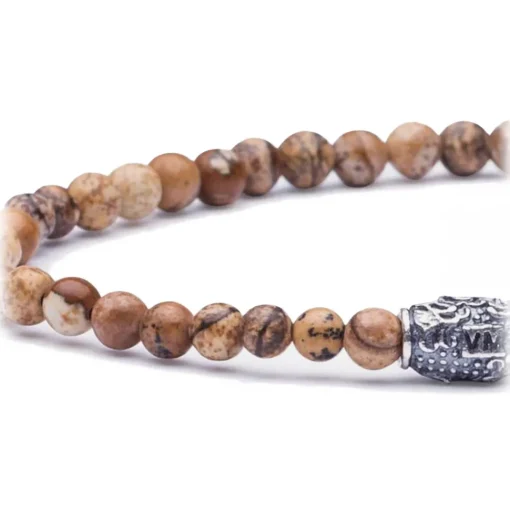 Viola Milano - Natural 4 mm Gemstone Bracelet - Fossil Wood - Handmade in Italy - Luxury Exclusive Collection - Avvenice^ Bracelets