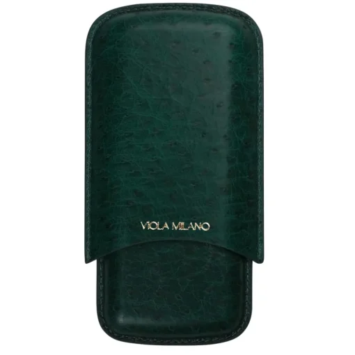 Viola Milano - Ostrich Cigar Case - Forest - Handmade in Italy - Luxury Exclusive Collection - Avvenice