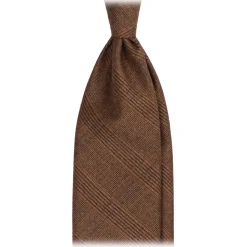Viola Milano - Over Check Amp Vintage 100% Lana Tie - Brown Mix - Handmade in Italy - Luxury Exclusive Collection - Avvenice^ Ties & Bow Ties