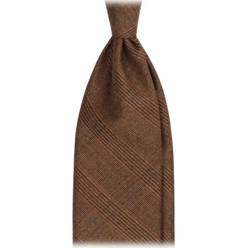 Viola Milano - Over Check Amp Vintage 100% Lana Tie - Brown Mix - Handmade in Italy - Luxury Exclusive Collection - Avvenice^ Ties & Bow Ties