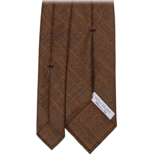 Viola Milano - Over Check Amp Vintage 100% Lana Tie - Brown Mix - Handmade in Italy - Luxury Exclusive Collection - Avvenice^ Ties & Bow Ties