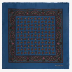 Viola Milano - Paisley Archive Printed Silk Pocket Square - Blue - Handmade in Italy - Luxury Exclusive Collection - Avvenice^ Ties & Bow Ties