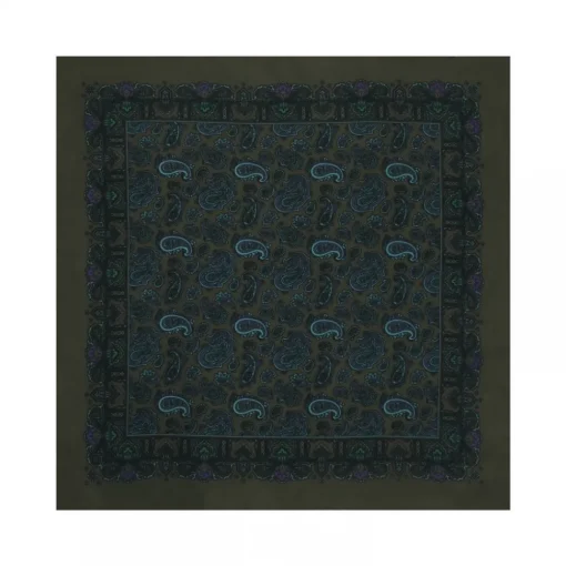 Viola Milano - Paisley Pattern Silk Pocket Square - Bronz Mix - Handmade in Italy - Luxury Exclusive Collection - Avvenice