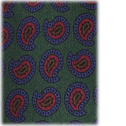 Viola Milano - Paisley Pattern Selftipped Italian Silk Tie - Forest - Handmade in Italy - Luxury Exclusive Collection - Avvenice