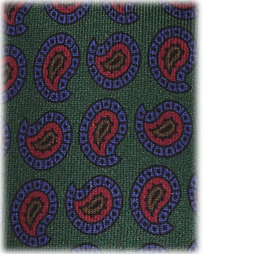 Viola Milano - Paisley Pattern Selftipped Italian Silk Tie - Forest - Handmade in Italy - Luxury Exclusive Collection - Avvenice